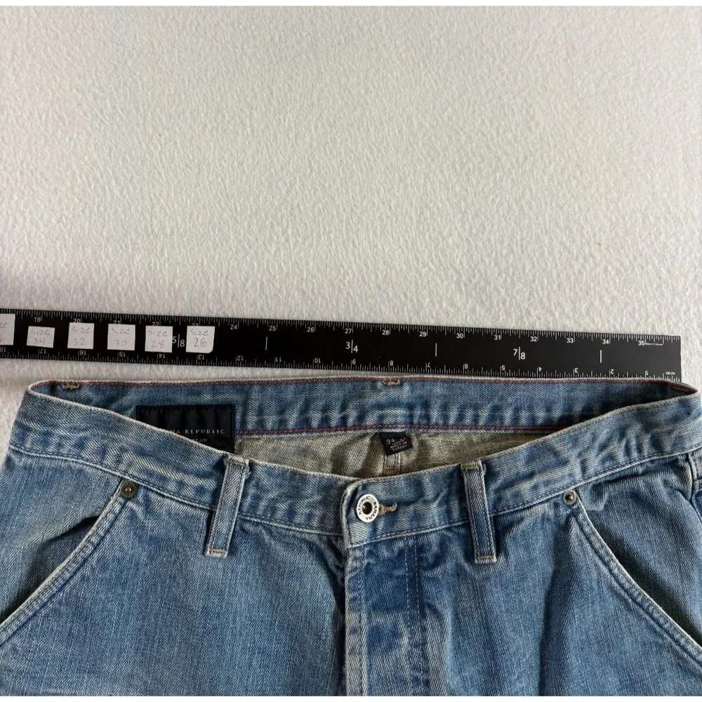Banana Republic Utility Bootcut Jeans Men 34 Blue Denim Light Wash Everyday Wear